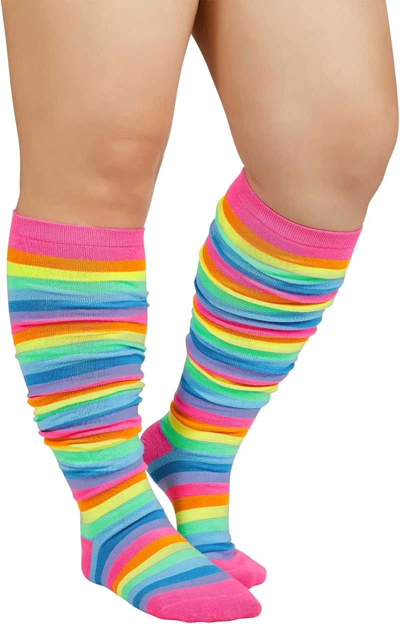 Zando Striped Plus Size Womens Thigh High Socks Thigh Highs Over The Knee Socks Thick Thighs Long Leg Warmer Halloween - Image 2